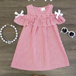Floral open shoulder picnic dress